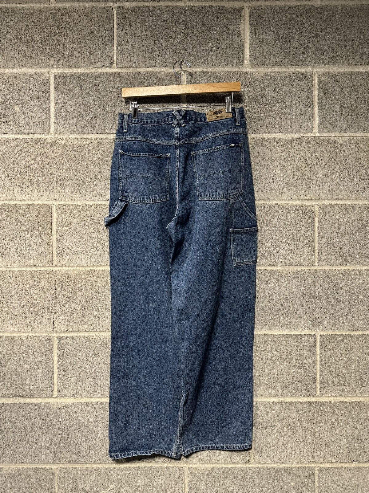 Image of Vintage Y2K Baggy Wide Leg Carpenter Skater Denim Jeans 31 in Blue, Men's