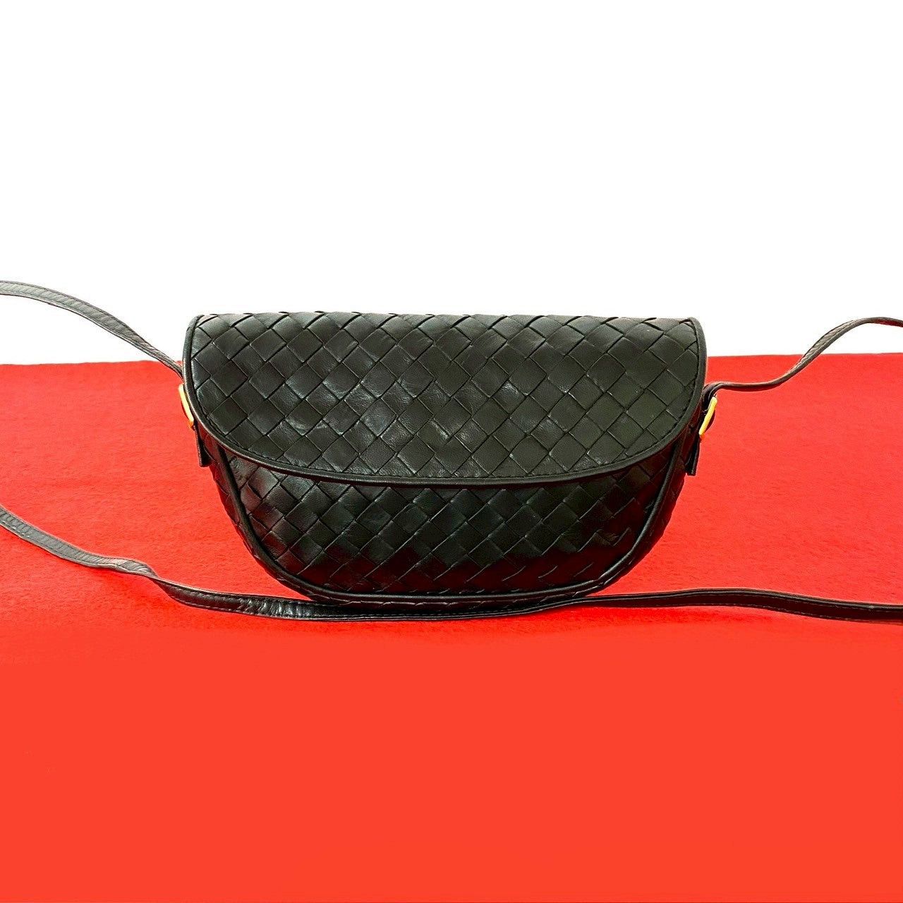 Bottega Veneta Shoulder Bag Black Leather