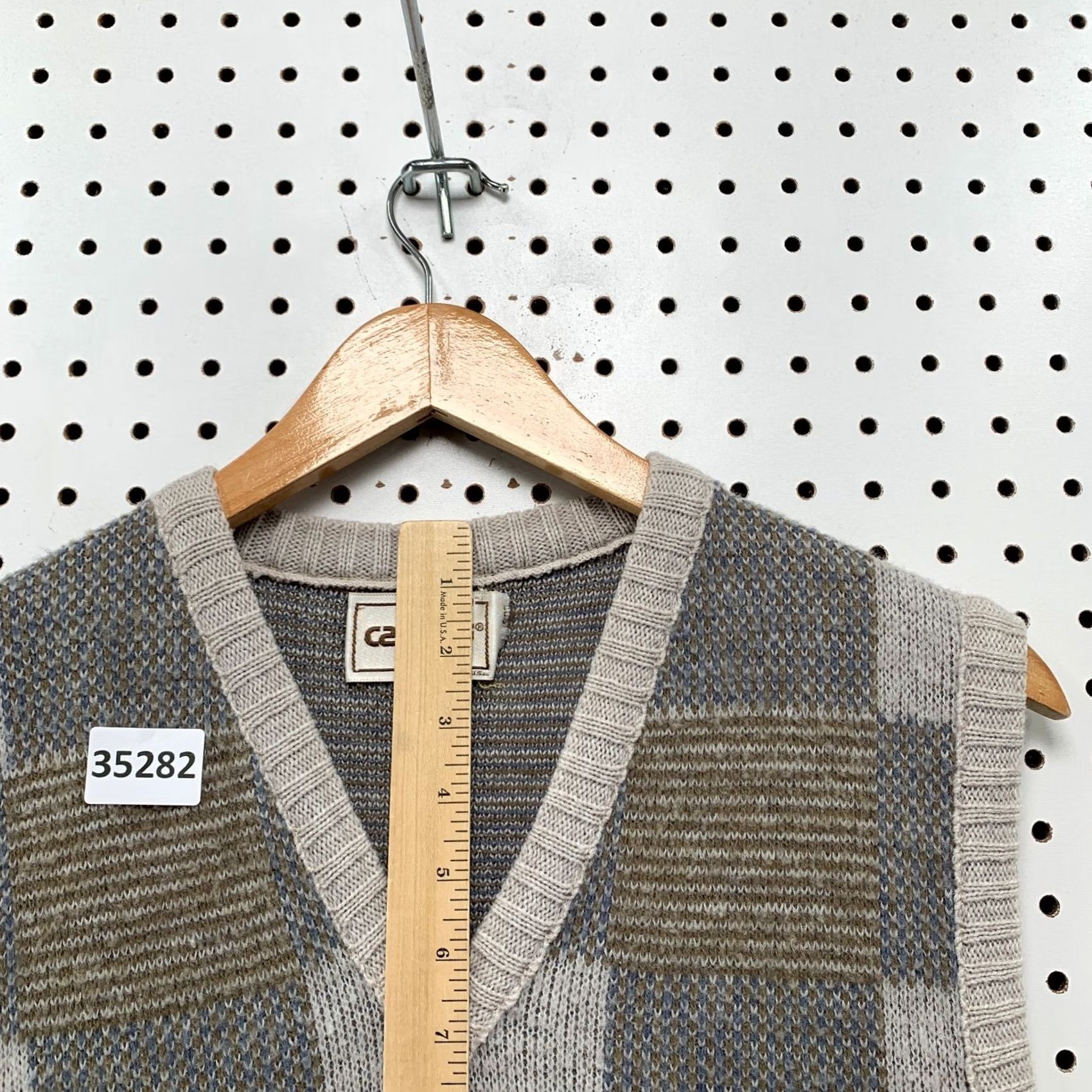 Vintage VINTAGE Campus Sweater Vest Mens Medium Gray Geometric V Neck USA Size US M / EU 48-50 / 2 - 7 Thumbnail