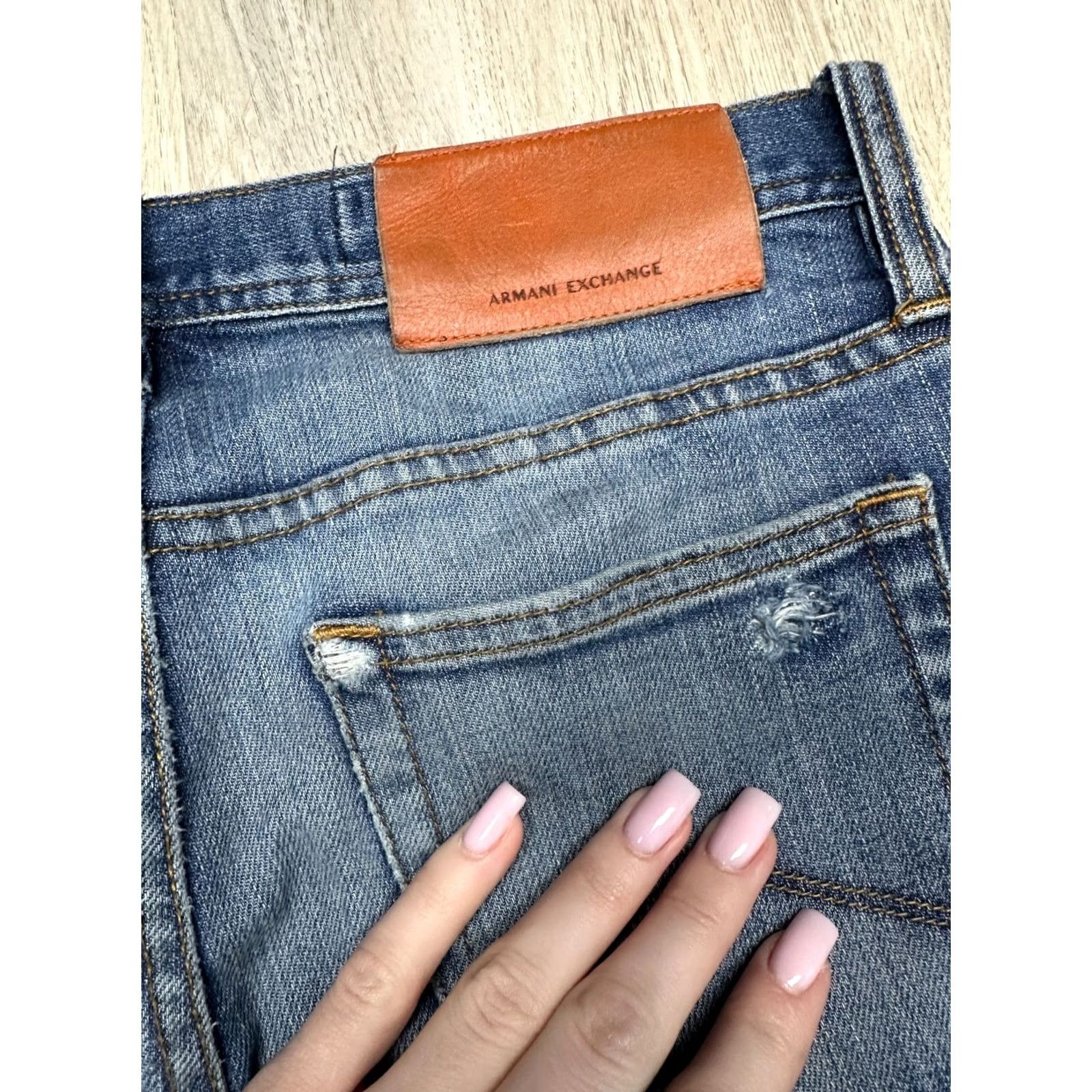 Armani Exchange Armani Exchange Mens Jeans Denim Skinny Slim Fit Size 30 Blue Cotton Denim Inseam 32 Size US 30 / EU 46 - 3 Thumbnail
