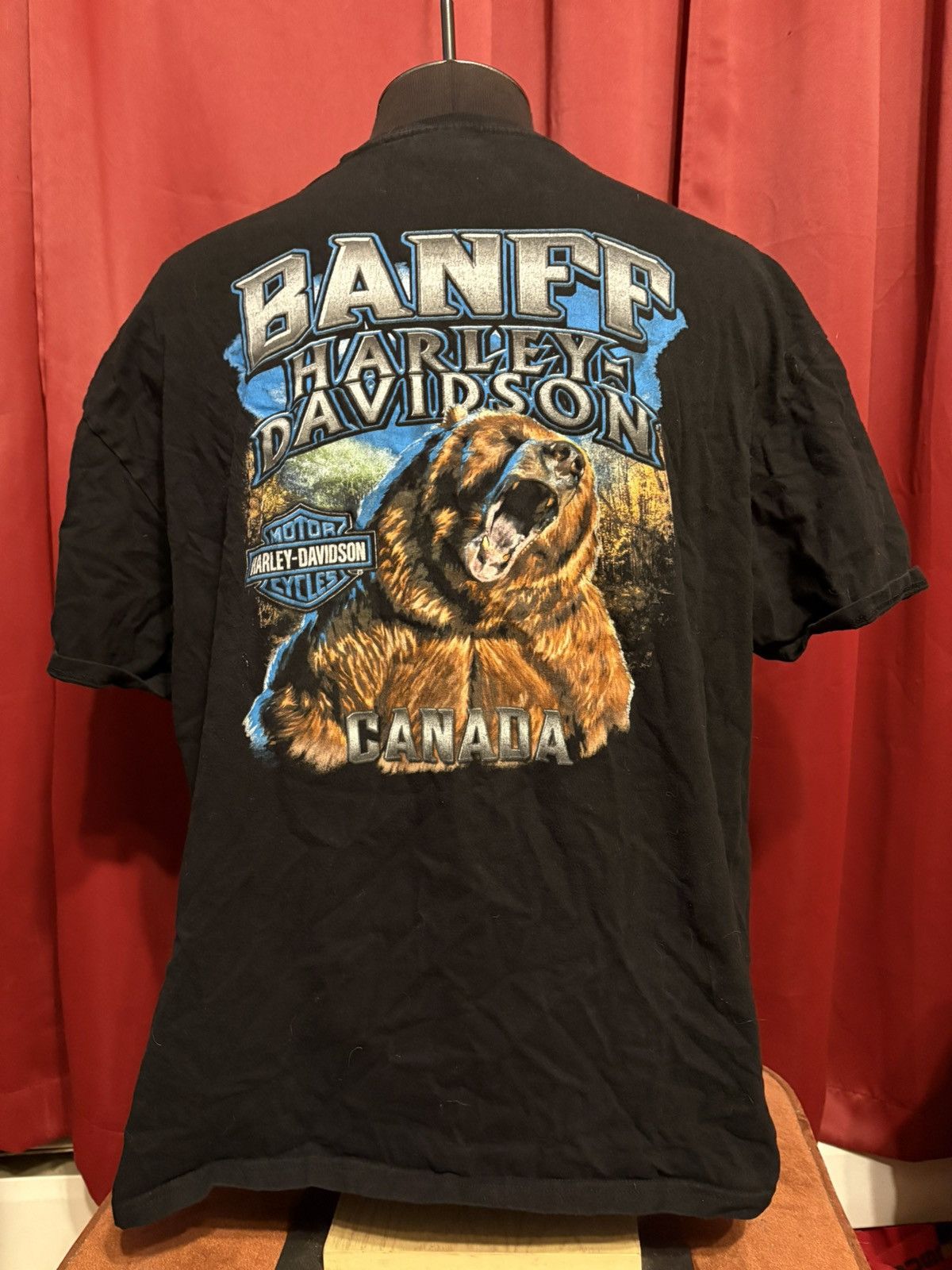 Harley Davidson Harley Davidson Tshirt Banff Canada Bear Motorcycle Grail Size US XXL / EU 58 / 5 - 6 Thumbnail