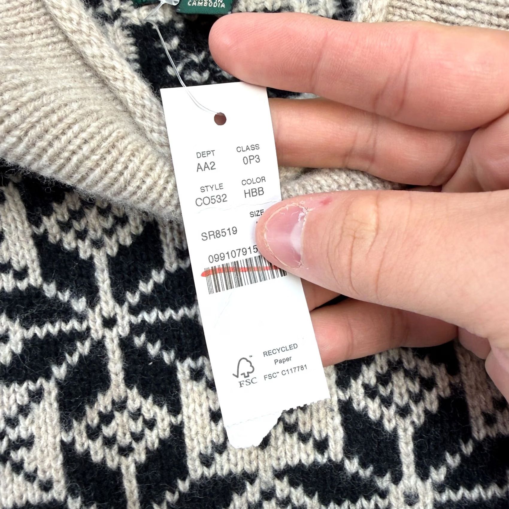 J.Crew J Crew Sweater Men Large Roll Neck Beige Black Fair Isle Snowflake Lambswool NEW Size US L / EU 52-54 / 3 - 4 Thumbnail