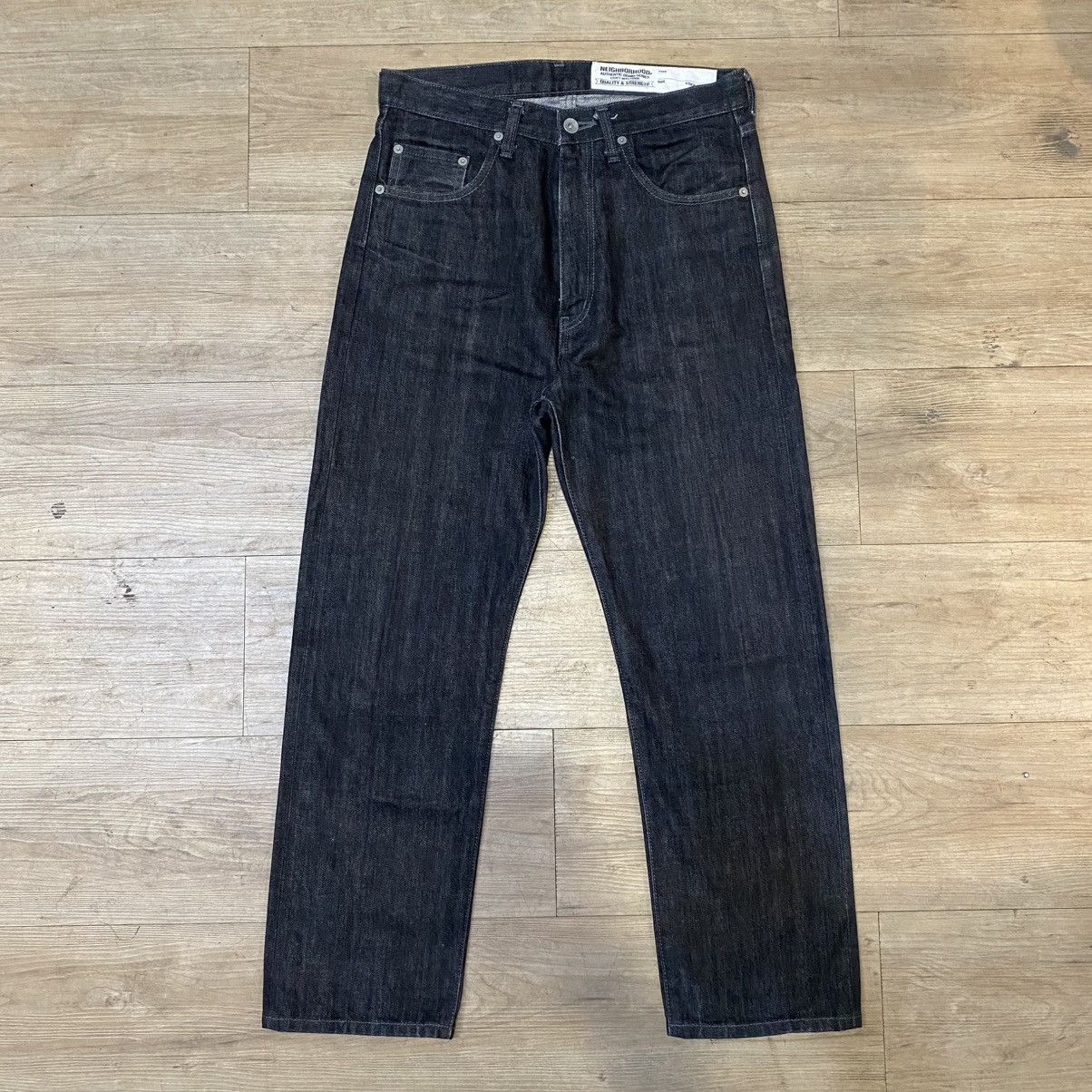 02's 日本製 NEIGHBORHOOD DENIM SPNARROW Neighborhood Neighborhood Denim Narrow 02 Black Distressed