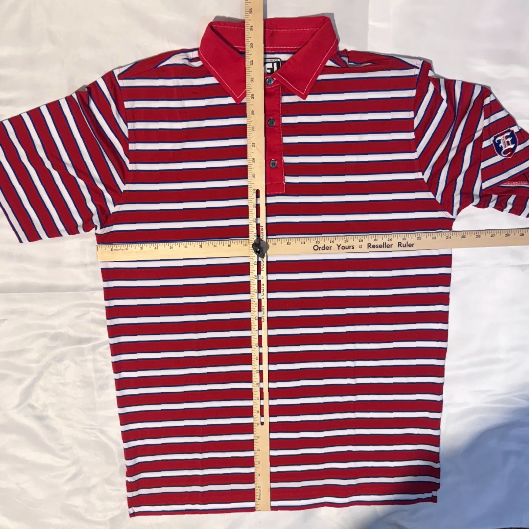 Footjoy FootJoy Golf Polo Mens XL Red Striped Athletic Fit Shirt Size US XL / EU 56 / 4 - 5 Thumbnail