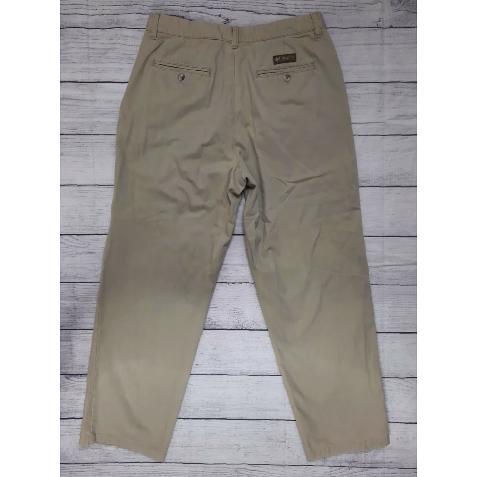Vintage Columbia Pants Chino 34x29 Flat Front Beige Mens Casual Hiking Width 34 Inseam 29 Straight Front Zip Columba? Size US 34 / EU 50 - 5 Thumbnail