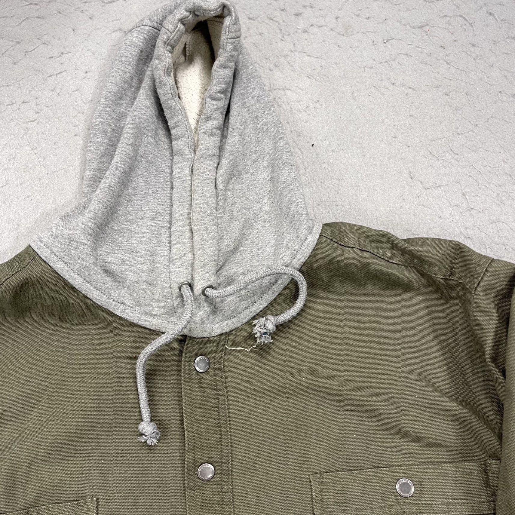 Vintage Duluth Jacket Mens 4XL Green Fire Hose Flannel Canvas Hooded Snap Shirt Size US XXL / EU 58 / 5 - 5 Thumbnail