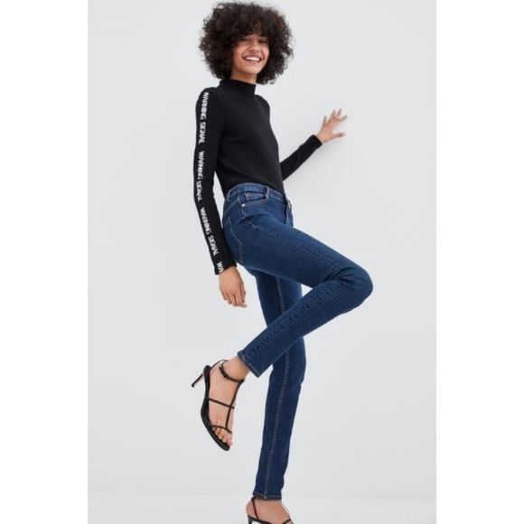 Zara Zara Trafaluc Dark Blue Mid-Rise Skinny Jeans Size 27" / US 4 / IT 40 - 1 Thumbnail