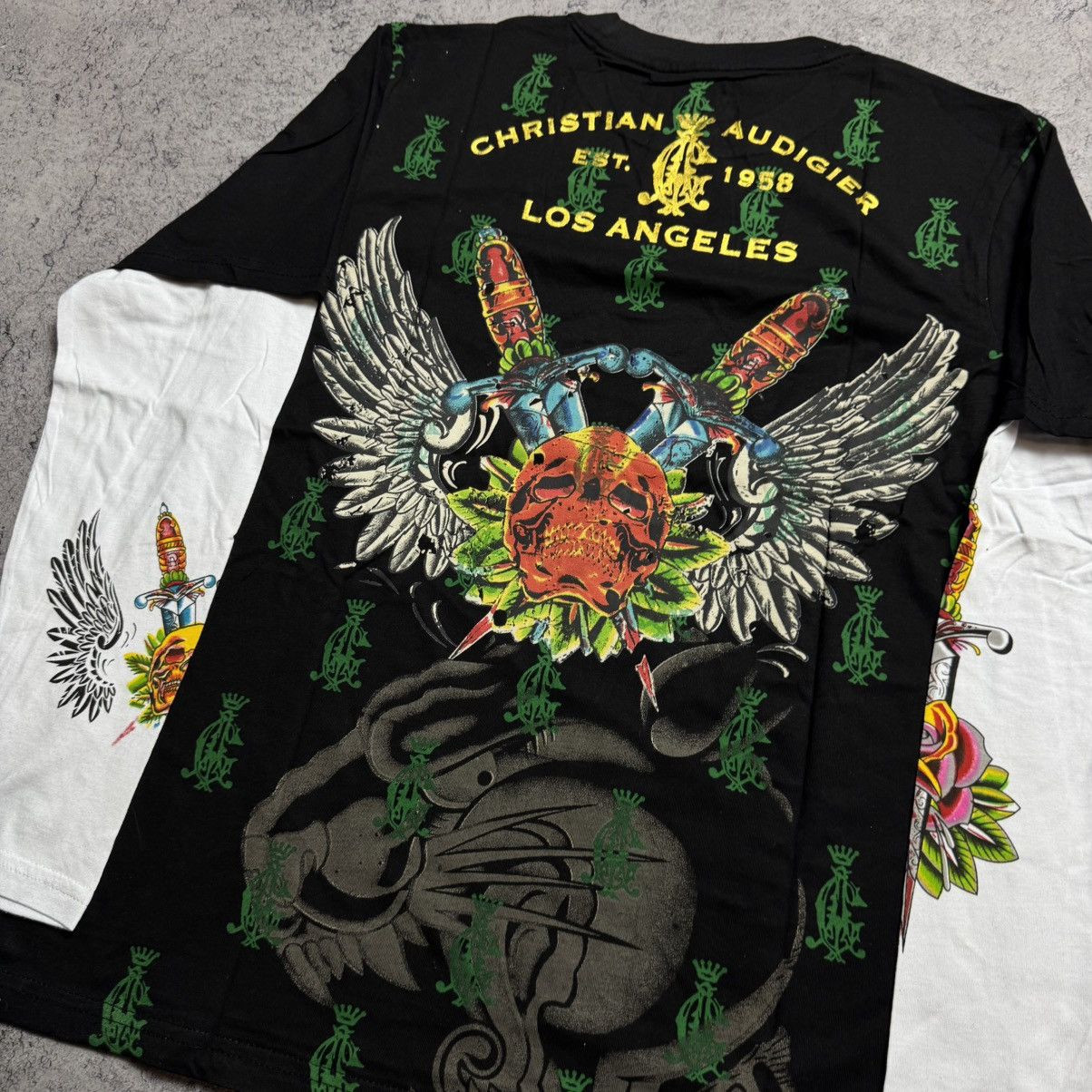 Christian Audigier NEW Christian Audigier Vintage Longsleeve T Shirt Size US L / EU 52-54 / 3 - 4 Thumbnail