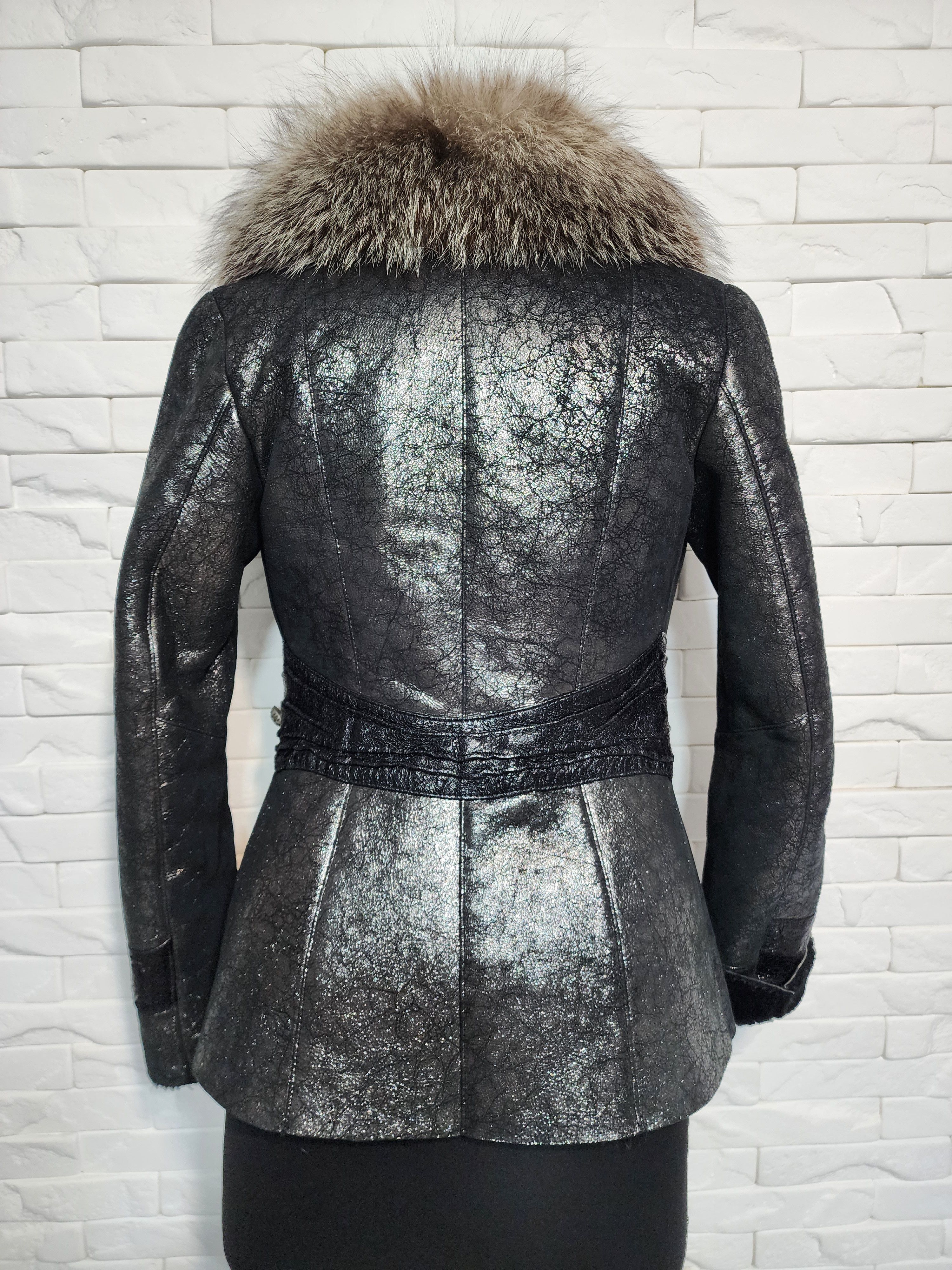 Uniqlo Gray Sheepskin Coat: Women's Fur Collar Winter Coat Size S / US 4 / IT 40 - 5 Thumbnail