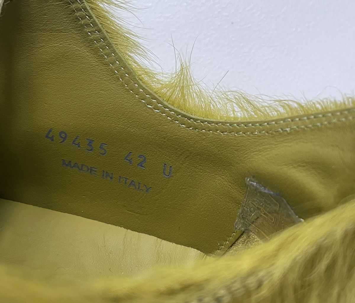 Rick Owens A/W 23 Acid Green Pony Hair Ramones Size US 10 / EU 43 - 12 Thumbnail