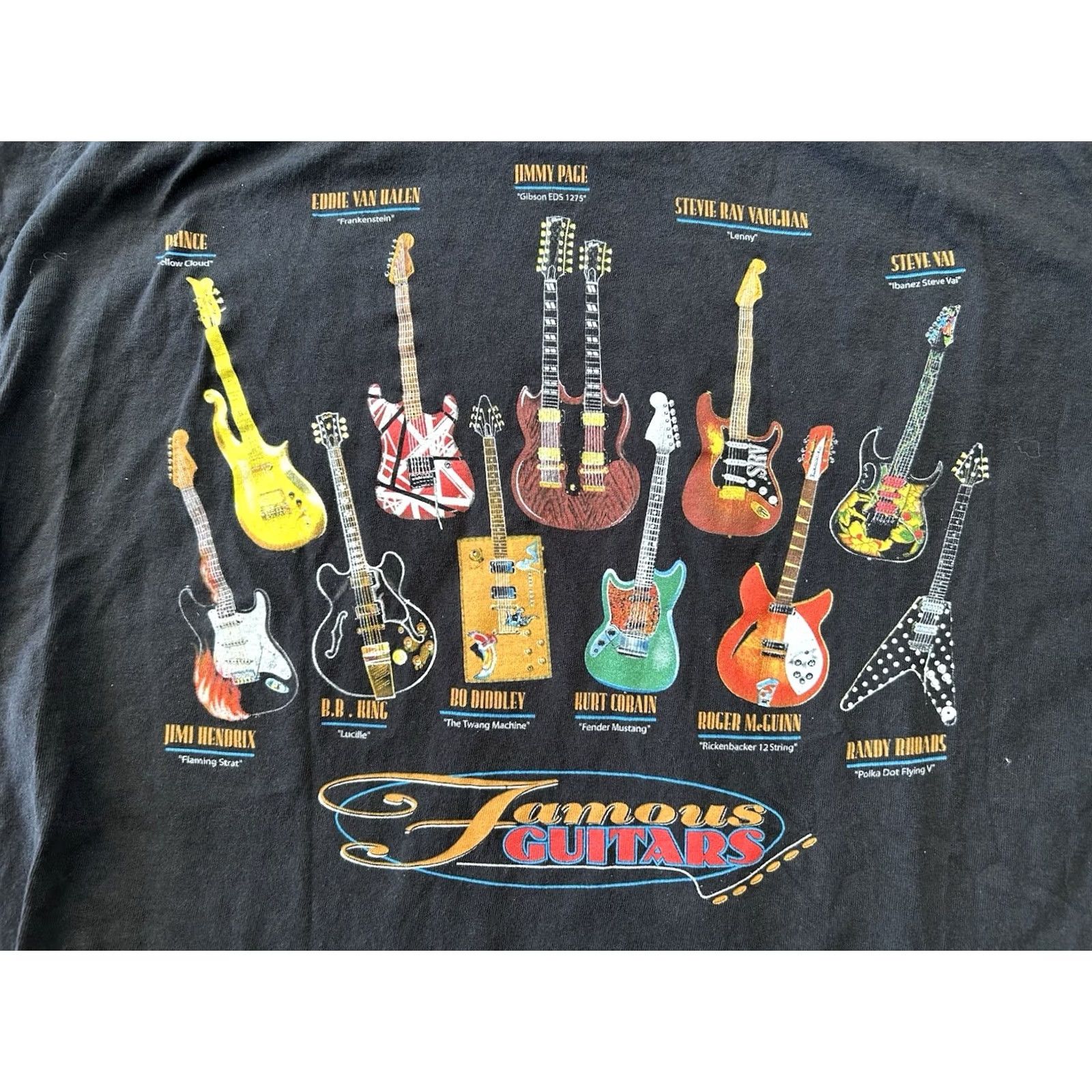 Doublet VINTAGE Band T-Shirt 2XL Black Short Sleeve Crew Neck Double-Sided Graphic 90s Nirvana Jimi Hendrix Prince Jimmy Page Gildan Heavy Cotton Mens Size US XXL / EU 58 / 5 - 3 Thumbnail