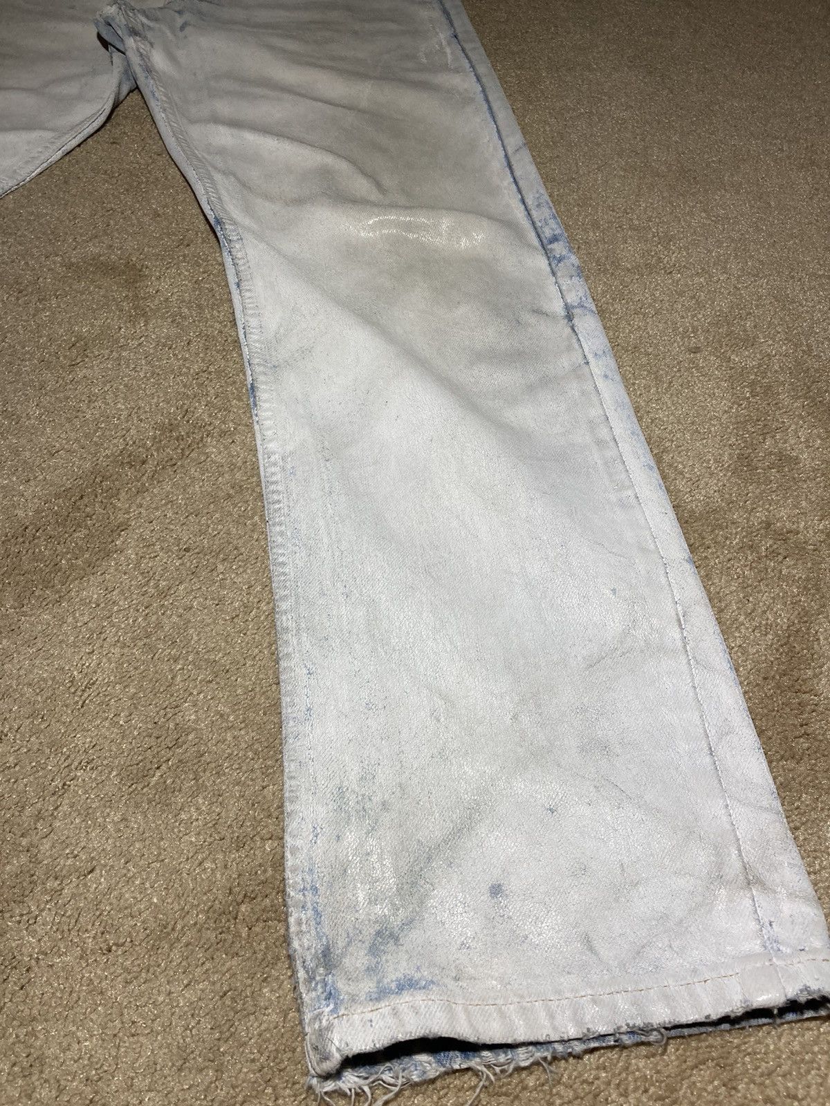 Maison Margiela 1999 Maison Margiela Painted Artisanal 0 10 90s White Jeans Size US 32 / EU 48 - 5 Thumbnail