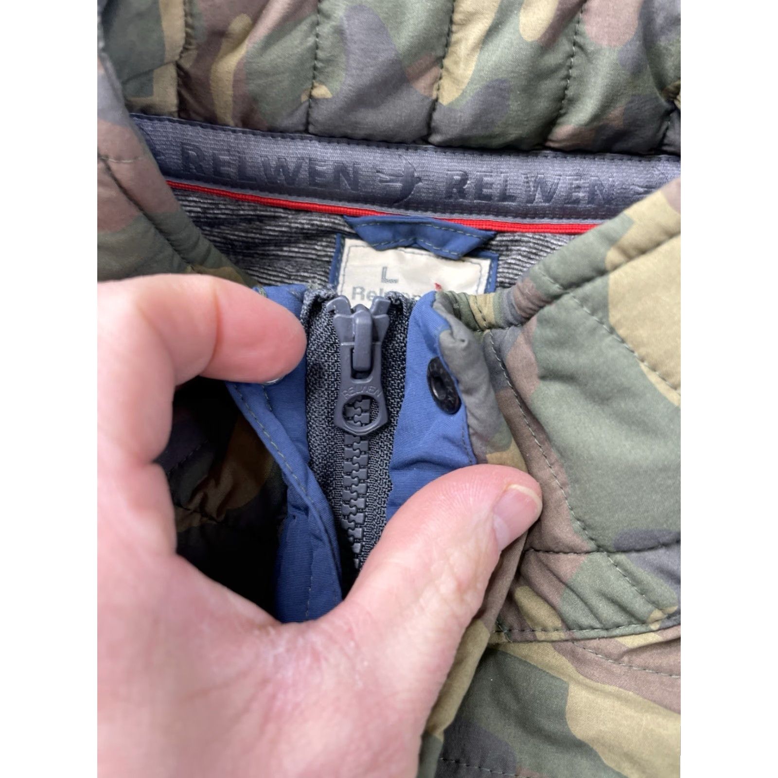 Relwen Relwen Jacket Mens L Camo Quilted Windzip Snap Zip Outdoor Hiking Size US L / EU 52-54 / 3 - 5 Thumbnail