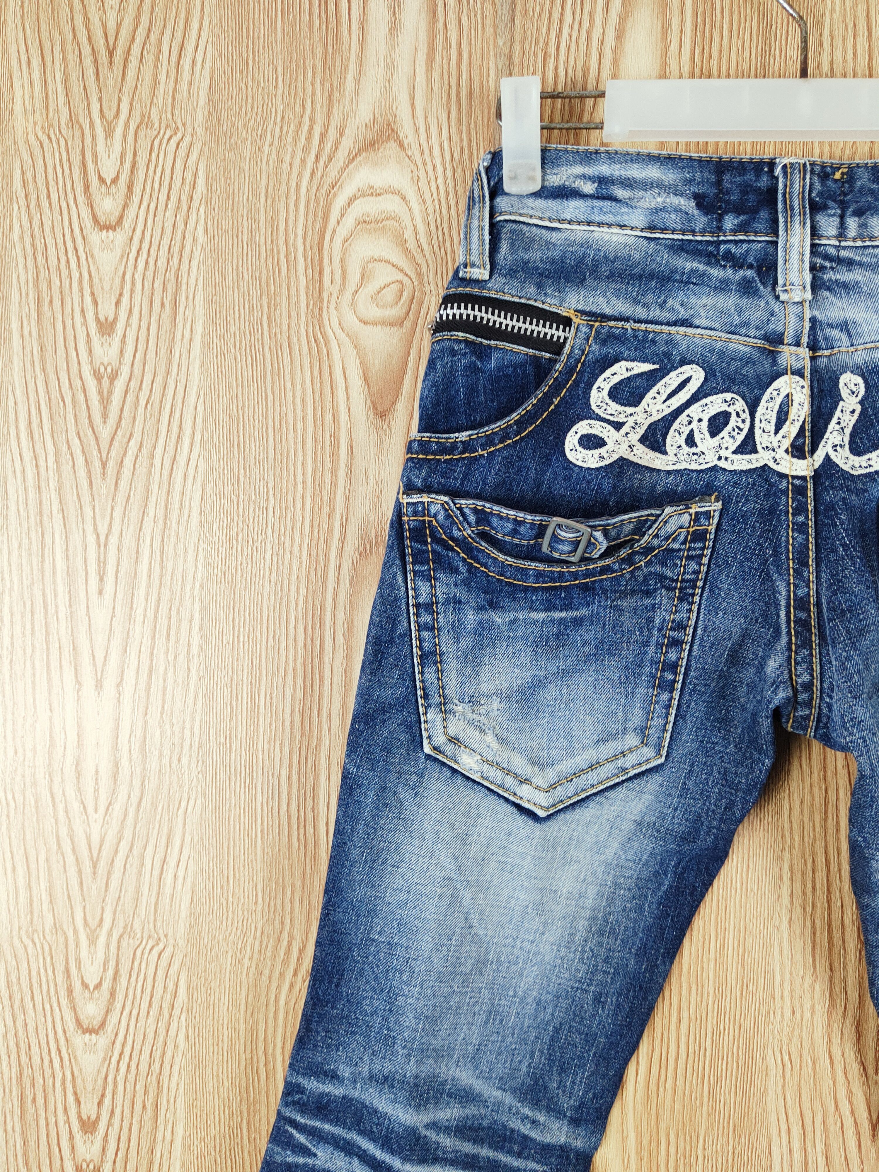 Japanese Brand Lolita Dark Blue Distressed Ripped Jeans #W342 Size 28" / US 6 / IT 42 - 11 Thumbnail