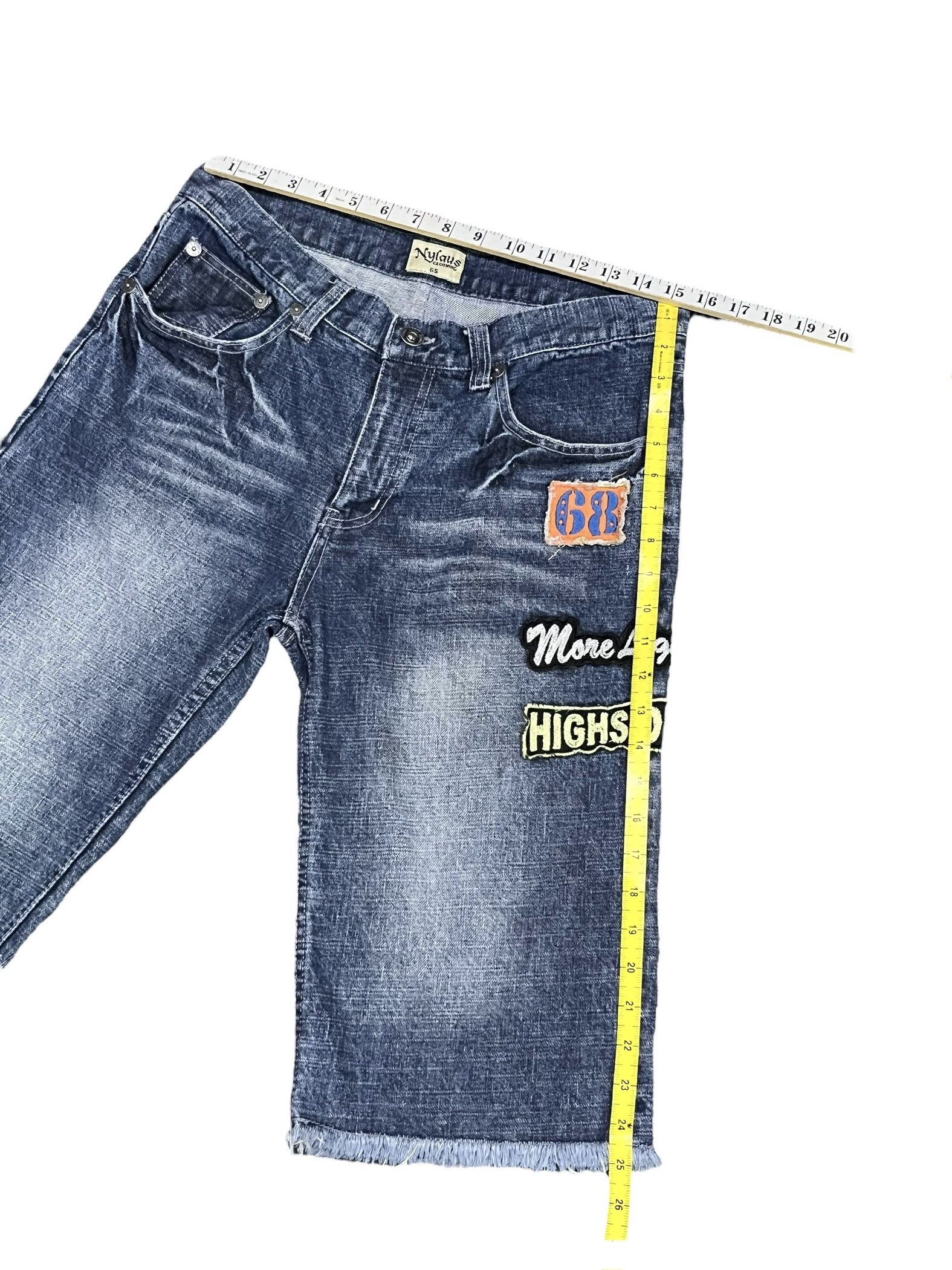 Japanese Brand 💀Vintage NYLAUS Released Hem Punk Patches Shorts Size US 31 - 11 Thumbnail