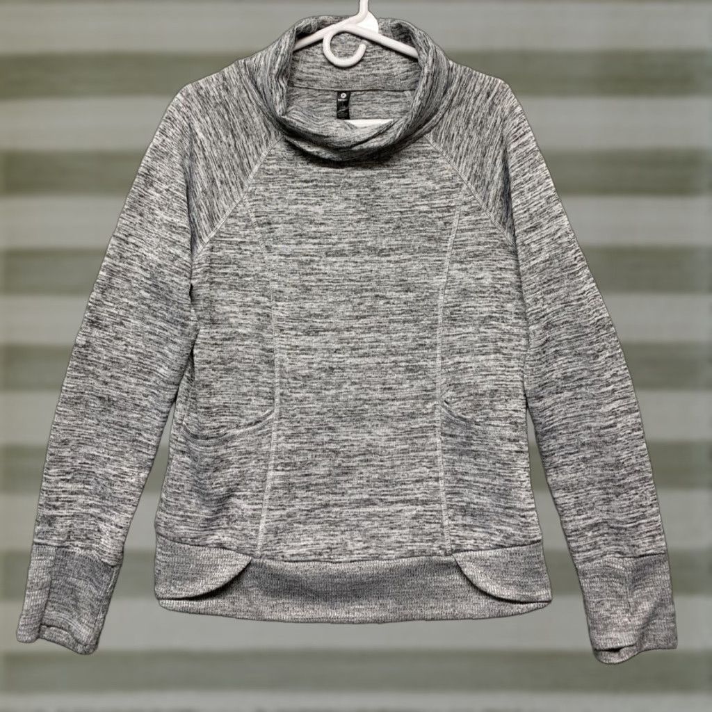 Vintage 90 Degrees Women’s Sz L Pullover Sweatshirt Heather Gray Thumb Holes 2 Pockets Casual Mens? Size L / US 10 / IT 46 - 1 Thumbnail