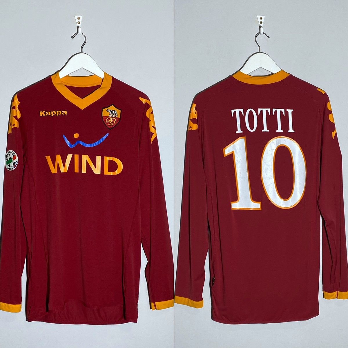 Kappa Kappa AS Roma 2009 Long Sleeve #10 Totti Soccer Jersey Size US L / EU 52-54 / 3 - 1 Thumbnail