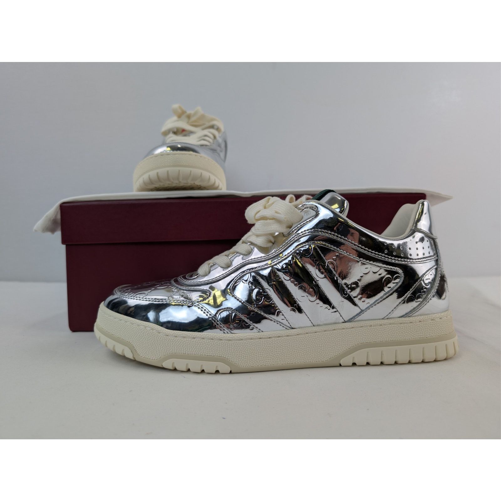 Gucci o1rshd1 Re-Web Sneaker in Glam Mirror / Glow Silver / Silver Size US 10 / EU 43 - 20 Thumbnail