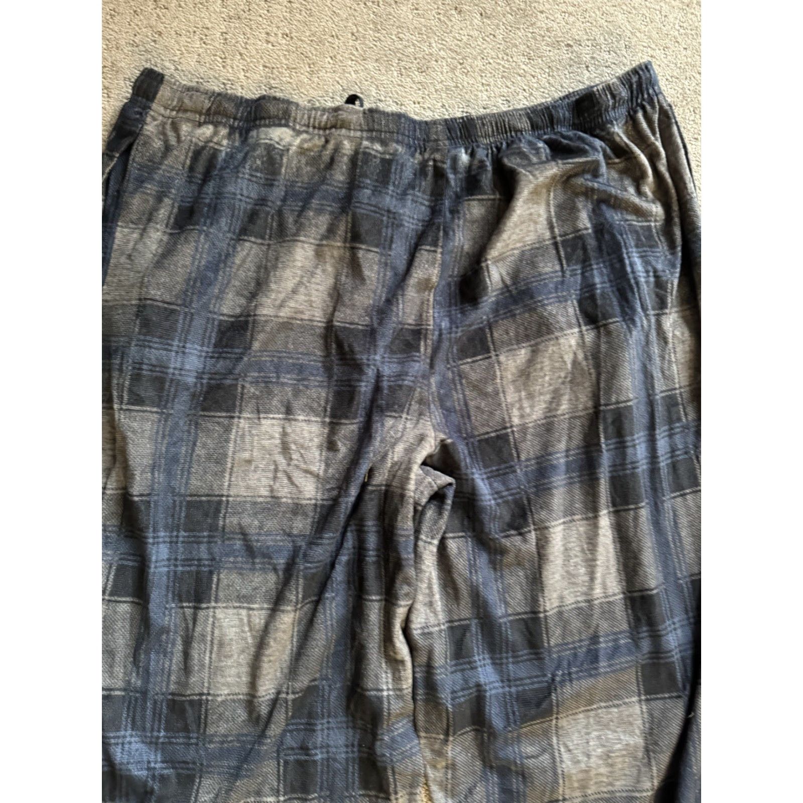 U.S. Polo Assn. U.S. Polo Assn Men's Lounge Pants Sleepwear Plaid Blue Gray XL Drawstring Polyester Nightwear Pants Mens Clothing Size US XL / EU 56 / 4 - 2 Thumbnail