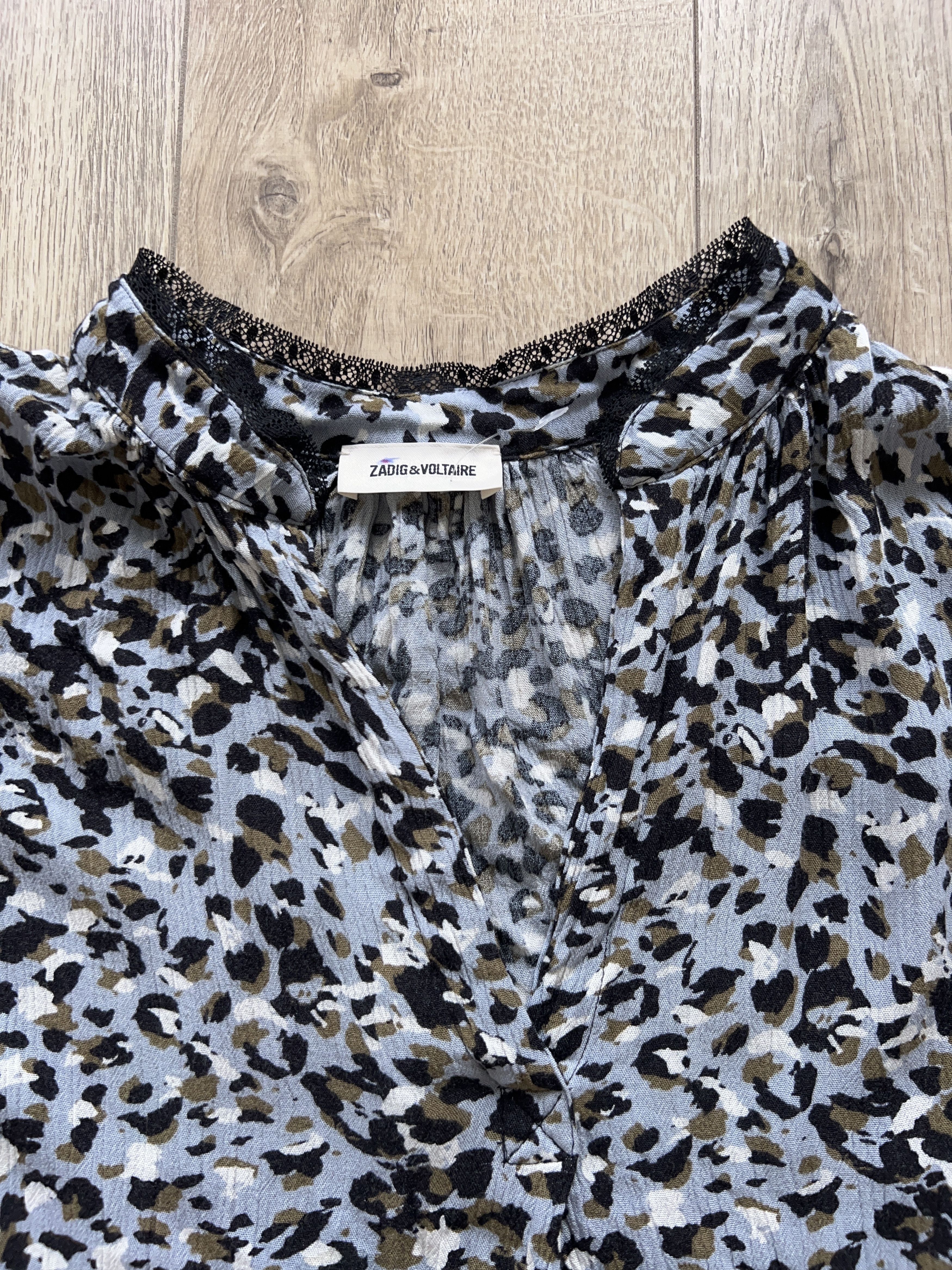 Designer × Zadig & Voltaire Zadig & Voltaire Tink Leo Crinkle Shirt Long Sleeve Top Size S / US 4 / IT 40 - 2 Thumbnail
