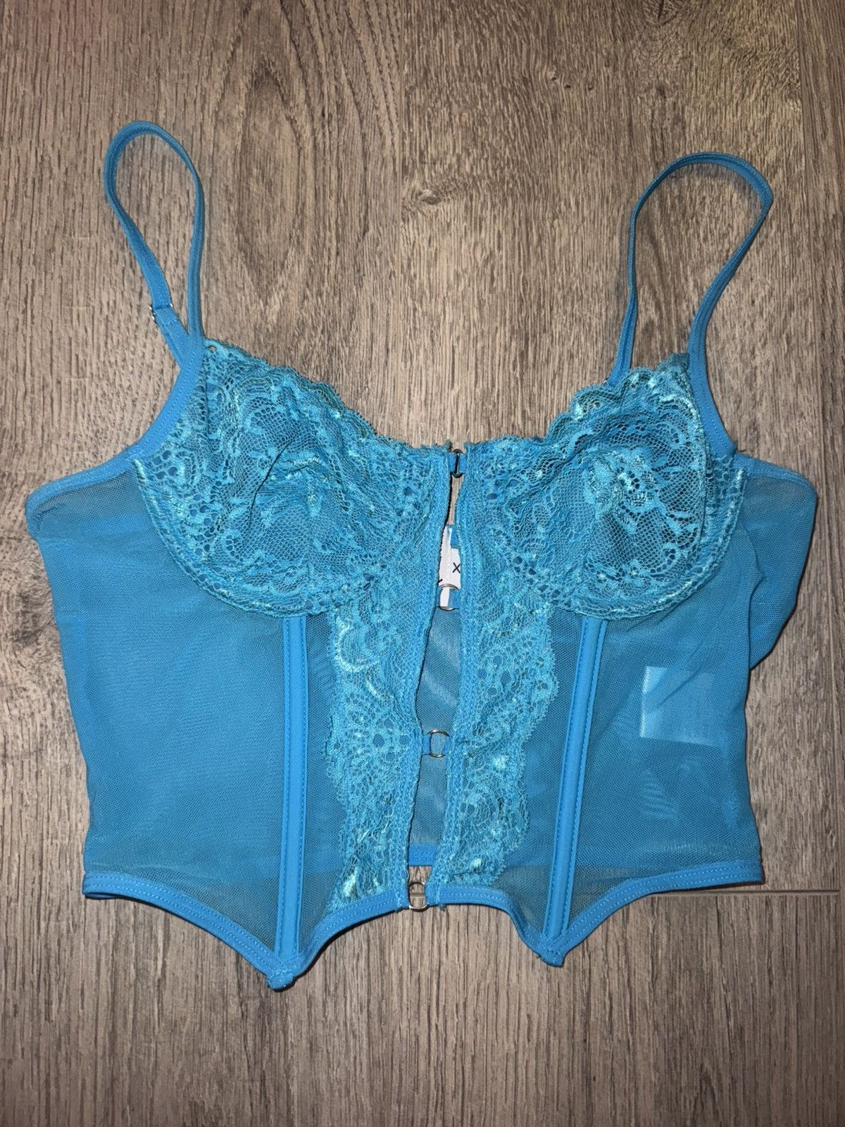 PRINCESS POLLY Princess Polly Lerina Top Blue lace corset top Size XS / US 0-2 / IT 36-38 - 4 Thumbnail