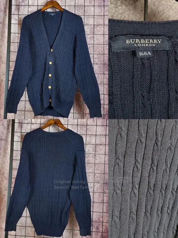 Burberry Burberry Blue Cotton-Linen Knit Long Sleeve Top. Size M / US 6-8 / IT 42-44 - 2 Thumbnail