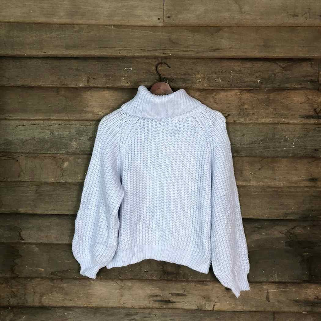 Homespun Knitwear Oversized Repipi Armario Blue Turtle Neck Knitwear #498 Size M / US 6-8 / IT 42-44 - 7 Thumbnail