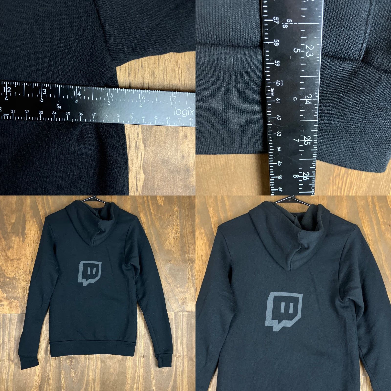 Vintage VINTAGE Bella Canvas Unisex Jacket Black Full Zip Twitch Logo Hooded Pockets XS Size XS / US 0-2 / IT 36-38 - 8 Thumbnail