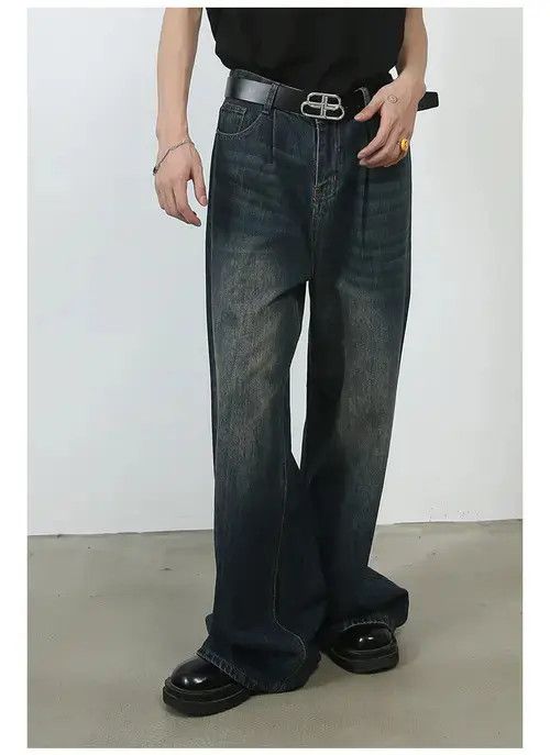Jean Japanese retro basic loose straight wide-leg jeans Size US 32 / EU 48 - 2 Thumbnail