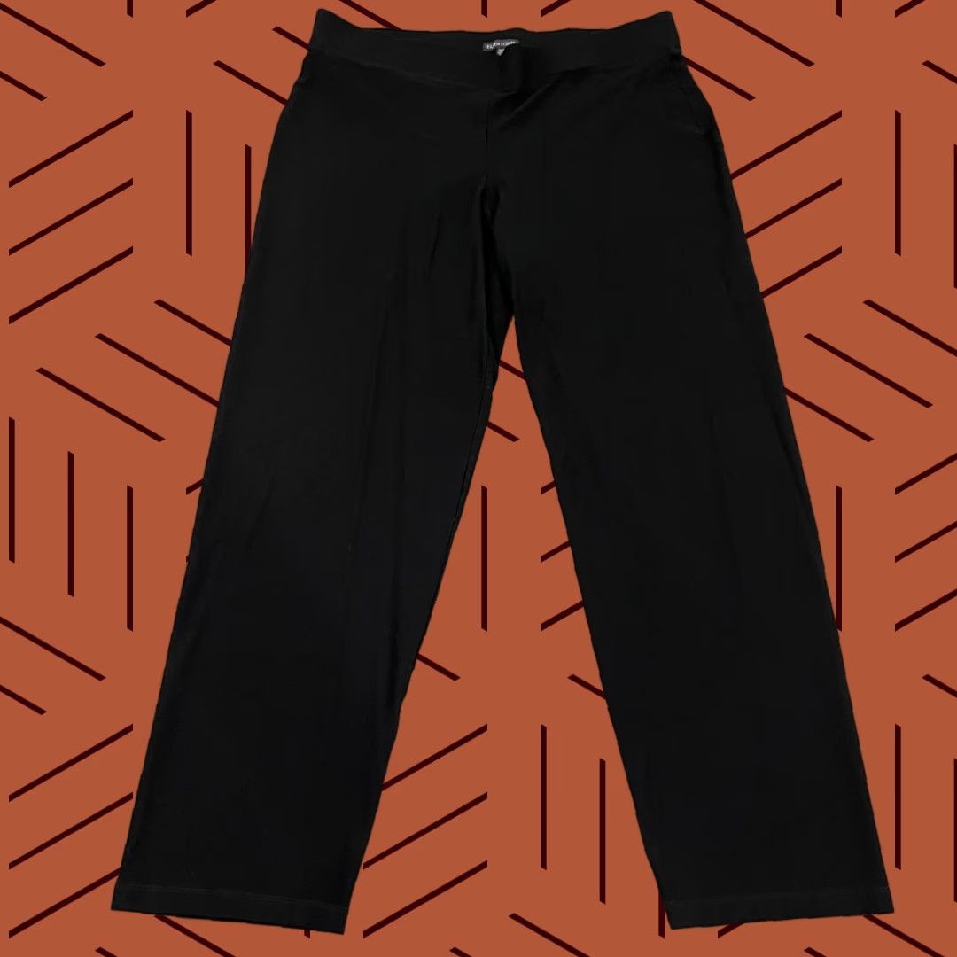 Eileen Fisher Eileen Fisher Pants Womens XL 31" Black Elastic Stretch Pull On Office Career Size 40" / US 18 - 1 Thumbnail