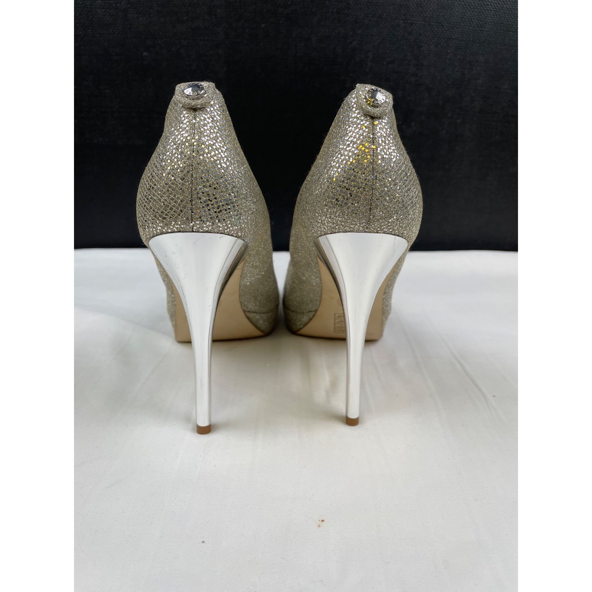 Michael Kors Michael Kors Women's Silver Shoes/ Heels 4.75" Peep toe Size Size US 9 / IT 39 - 5 Thumbnail