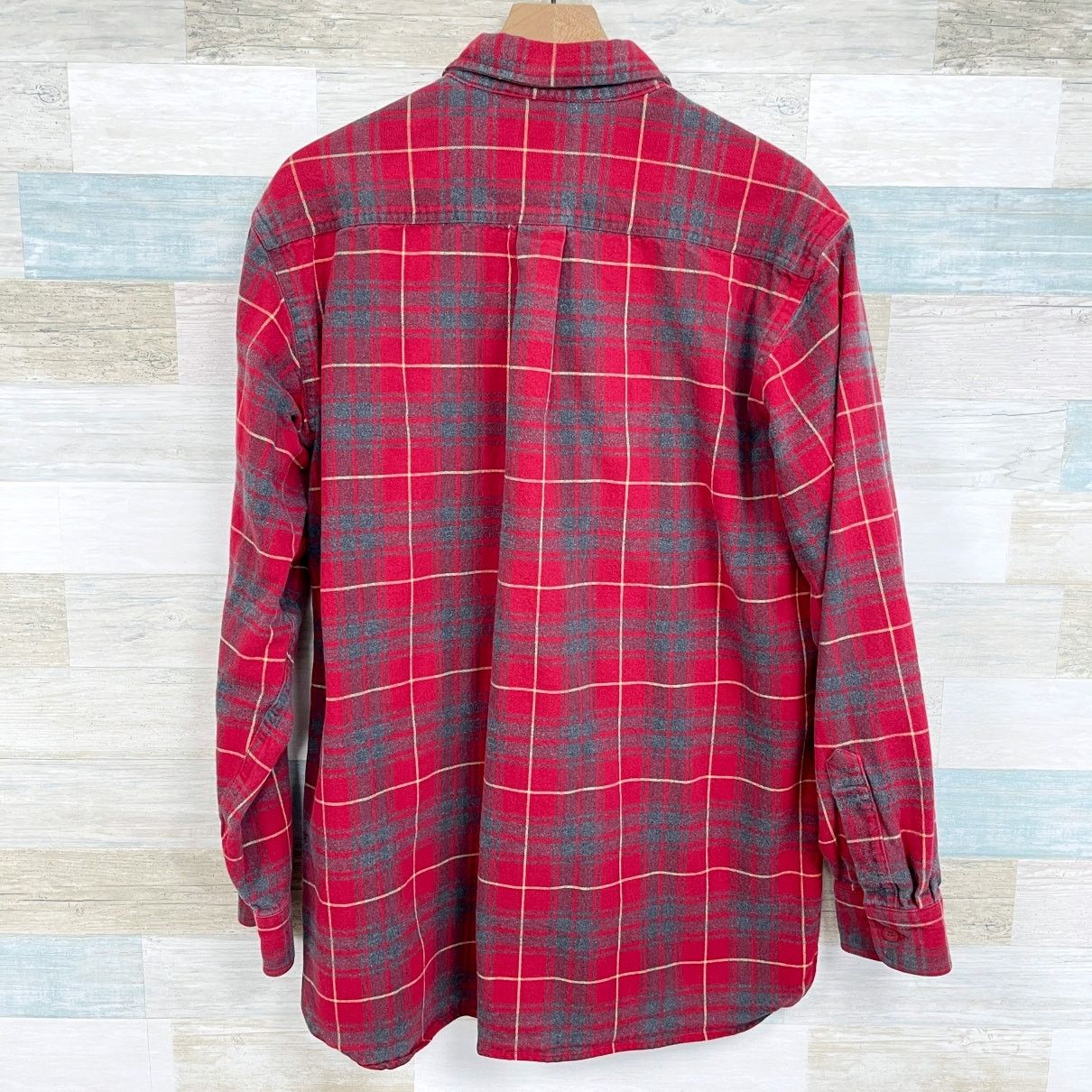 L.L. Bean LL Bean Plaid Flannel Button Front Shirt Red 90s Mens L Tall Size US L / EU 52-54 / 3 - 3 Thumbnail