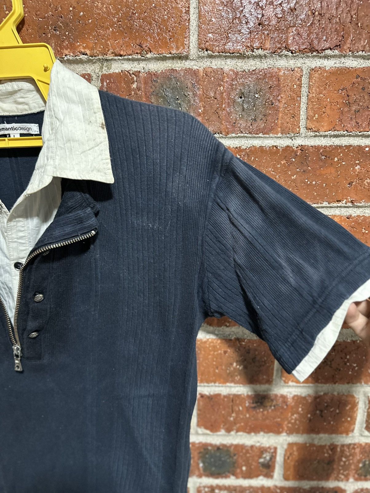 semanticdesign Vintage SemanticDesign Polo Zipper Faded Tee Size M / US 6-8 / IT 42-44 - 4 Thumbnail