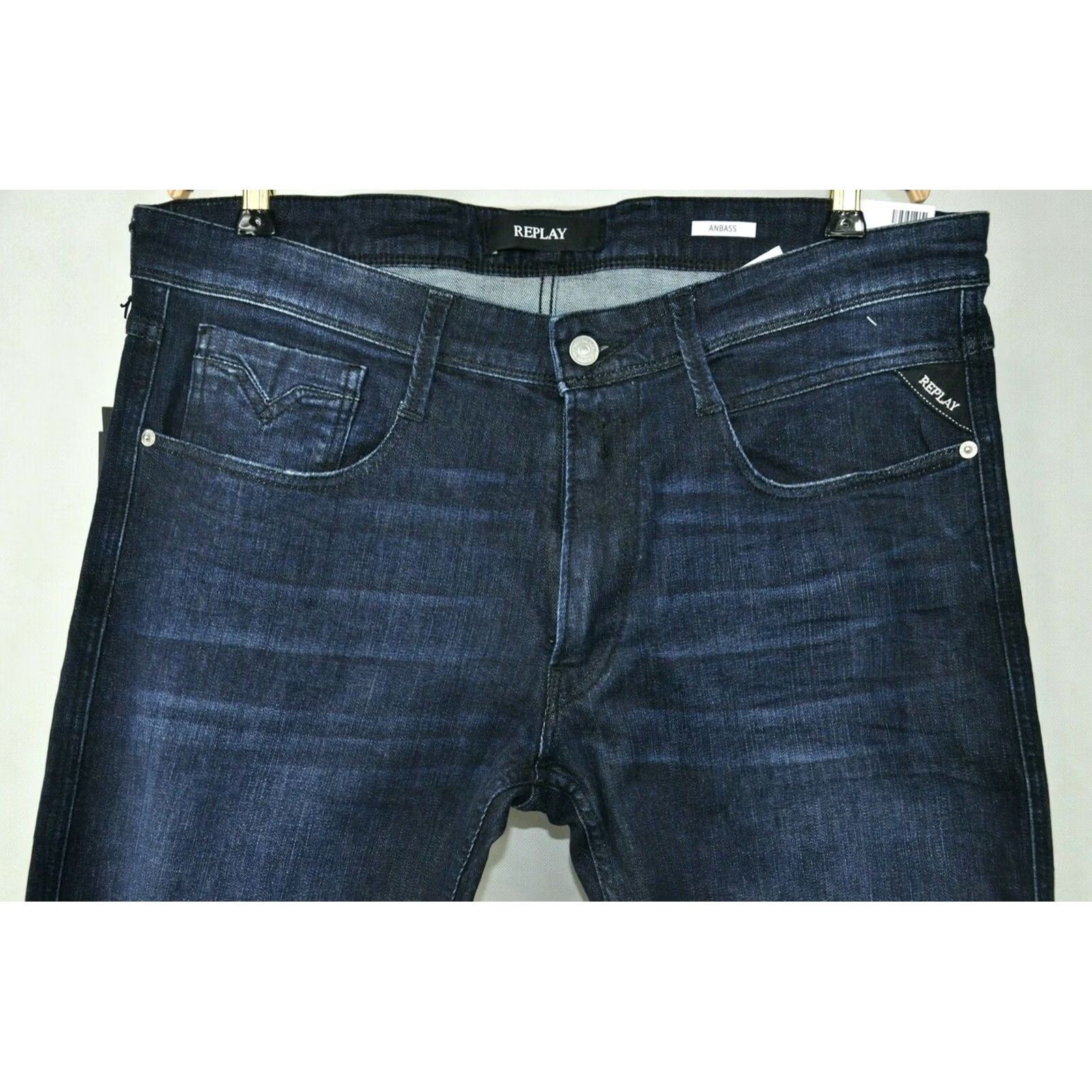 Replay Replay Anbass M914Y Super Stretch Denim Dark Indigo Jeans Slim Style W36/L32 Men’s Size US 36 / EU 52 - 3 Thumbnail