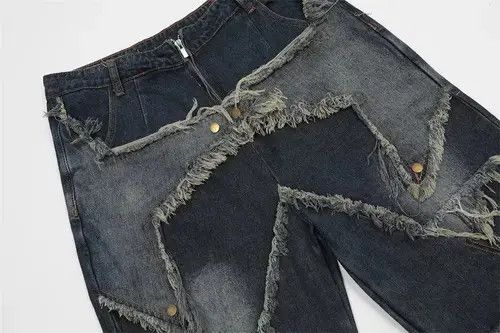 Jean American star patch embroidered cat whisker denim shorts y2k Size US 32 / EU 48 - 4 Thumbnail