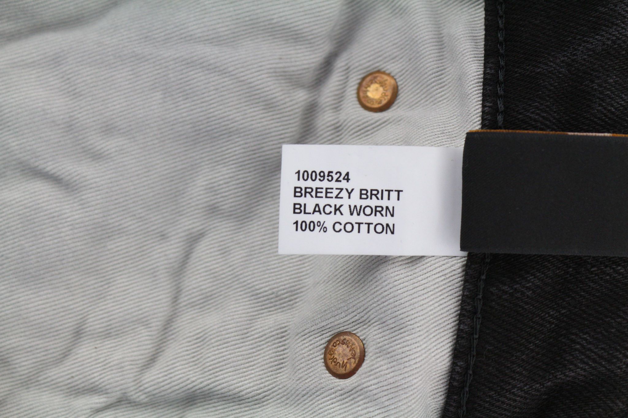 Nudie Jeans BREEZY BRIT W31/L28 Cotton Black High Rise Jeans 80616 Size 31" - 7 Thumbnail