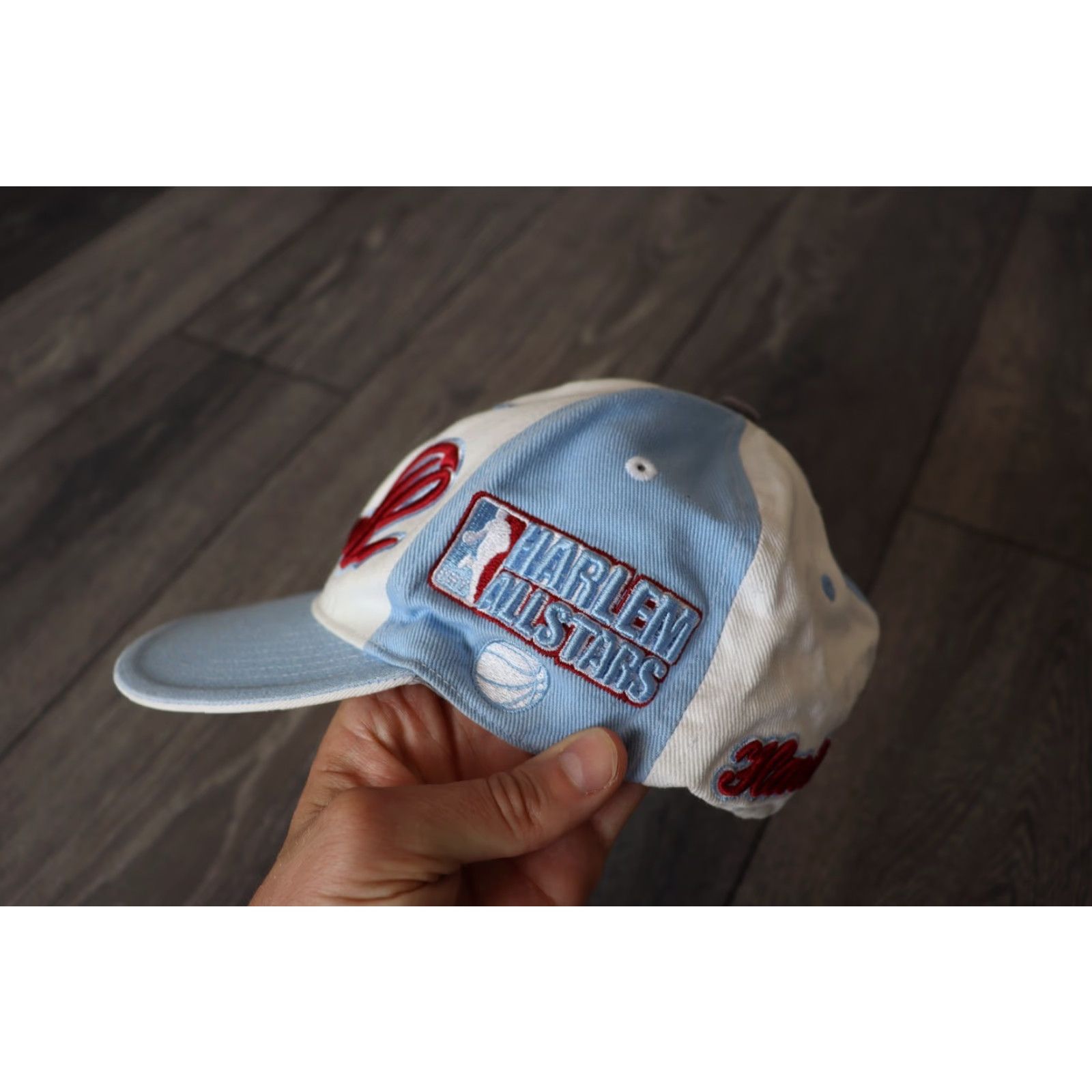 Vintage VINTAGE Harlem 23 Allstars Hat Blue White Bone NYC Fitted Baseball Cap Size 7 1/8 Men Baseball Cap Mens Size ONE SIZE - 3 Thumbnail