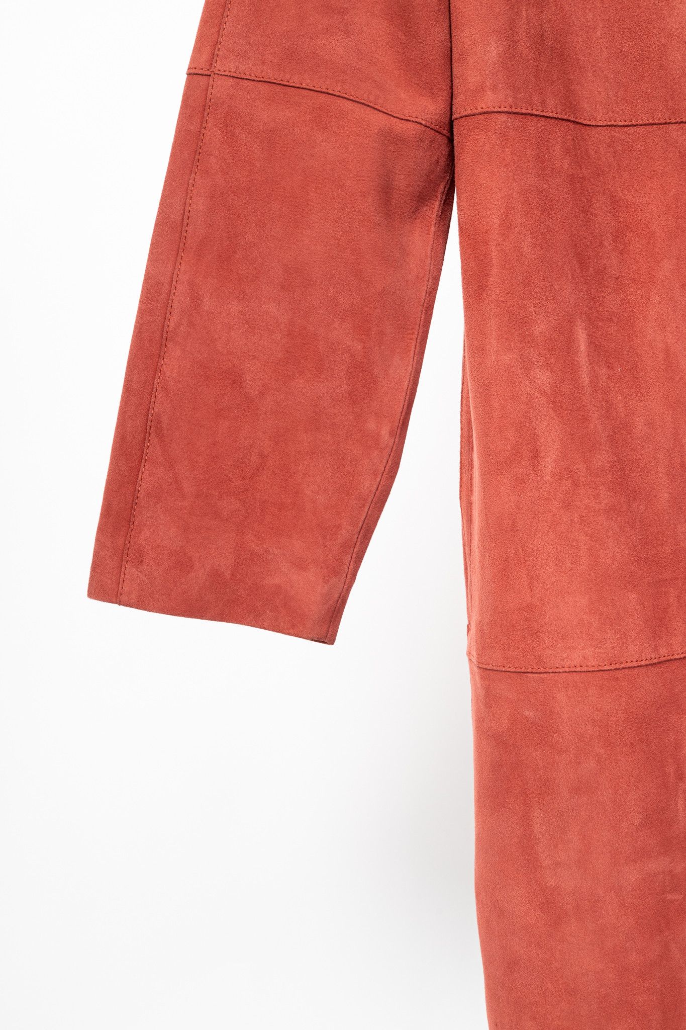 Weekend Max Mara Weekend Max Mara Virtus Red Suede Panelled Coat Size M / US 6-8 / IT 42-44 - 6 Thumbnail