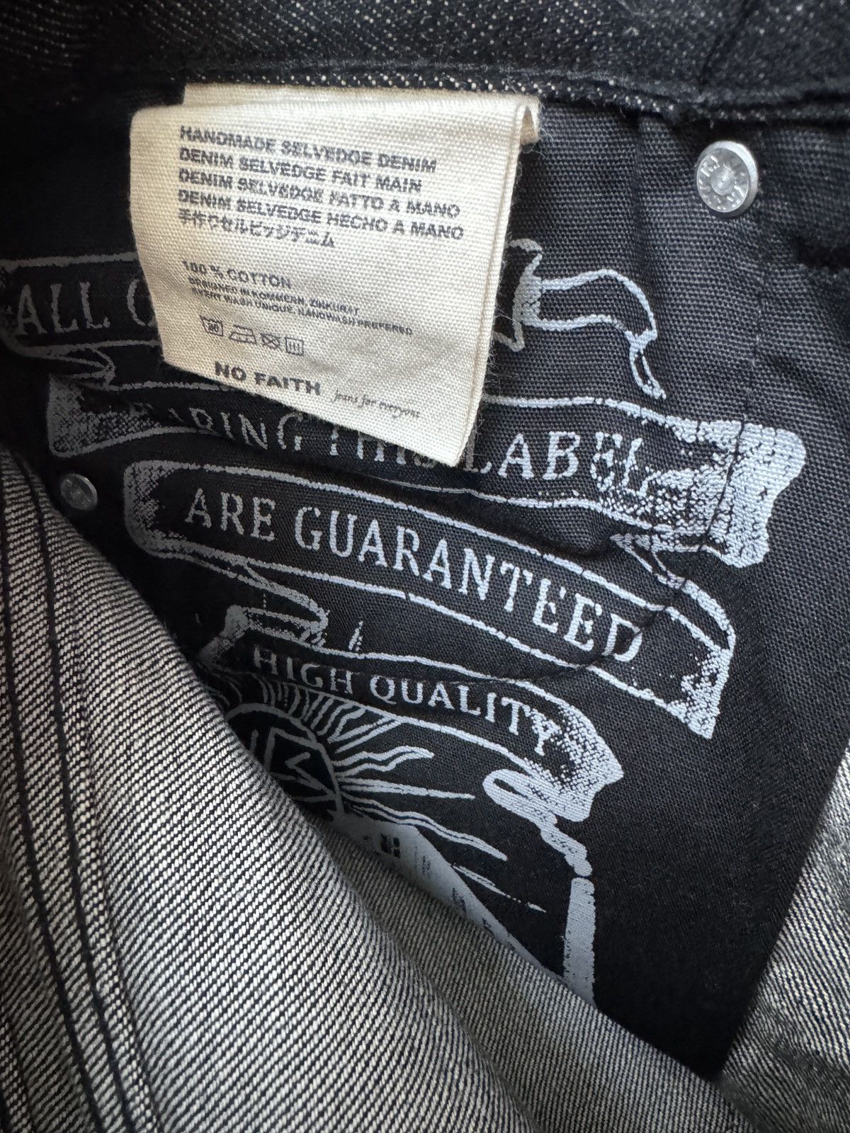 No Faith Studios No Faith Studios Japanese Loose Denim Black Size US 30 / EU 46 - 8 Thumbnail