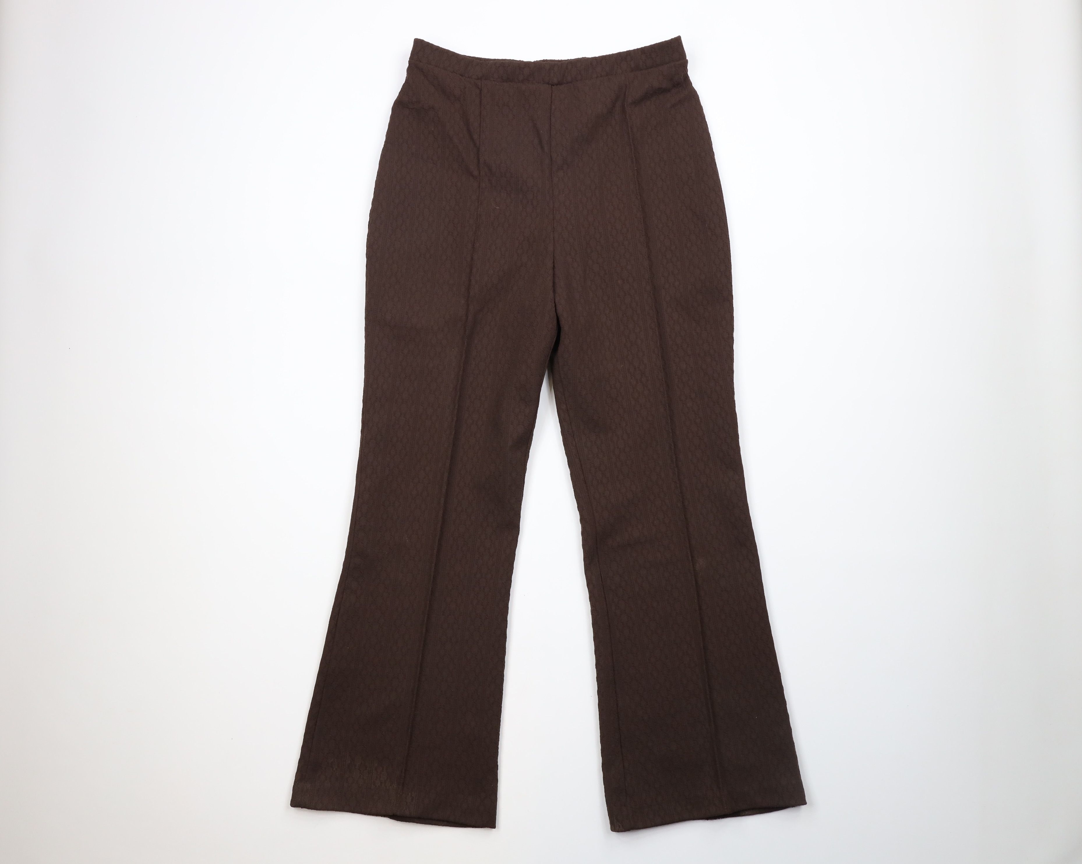 image of Vintage 70's Mid Century Modern Bell Bottoms Pants Brown Usa, Women's (Size 38)