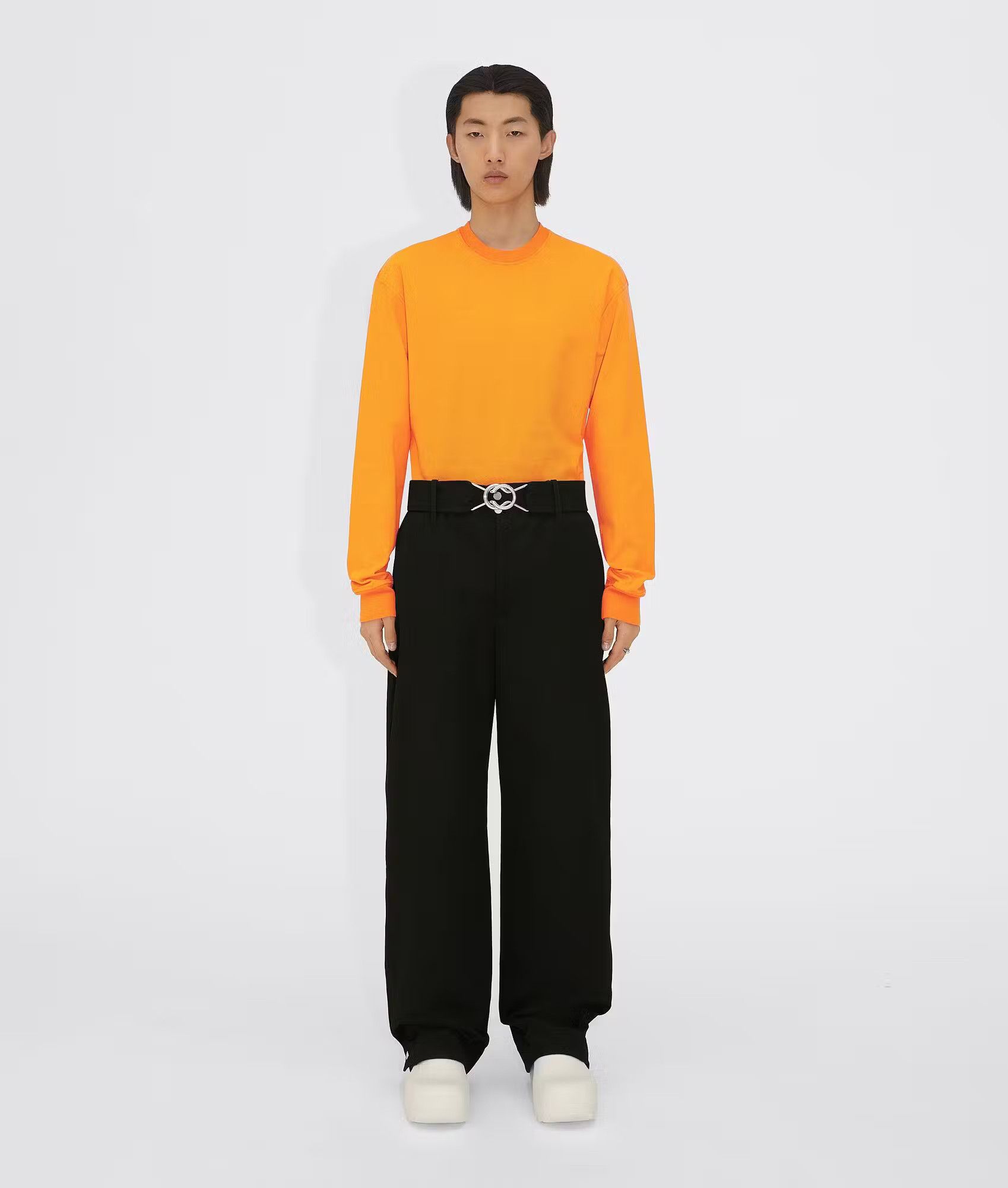 image of Bottega Veneta O1N1Vont0124 T-Shirt In Tangerine, Men's (Size Medium)