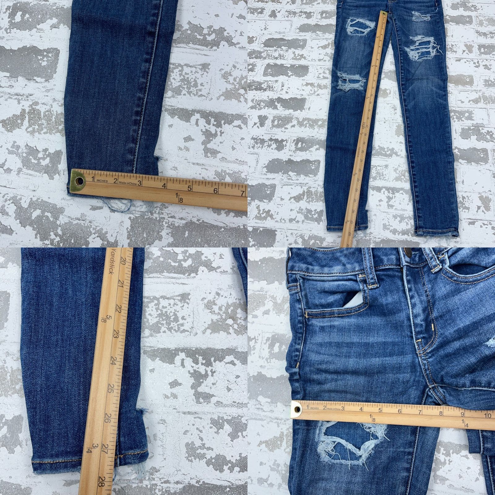 American Eagle Outfitters American Eagle Outfitters Jegging Jeans Women 4 Med Wash Blue Stretch Pockets Belt Loops 5-Pocket Modern Classic Womens Size 27" / US 4 / IT 40 - 8 Thumbnail
