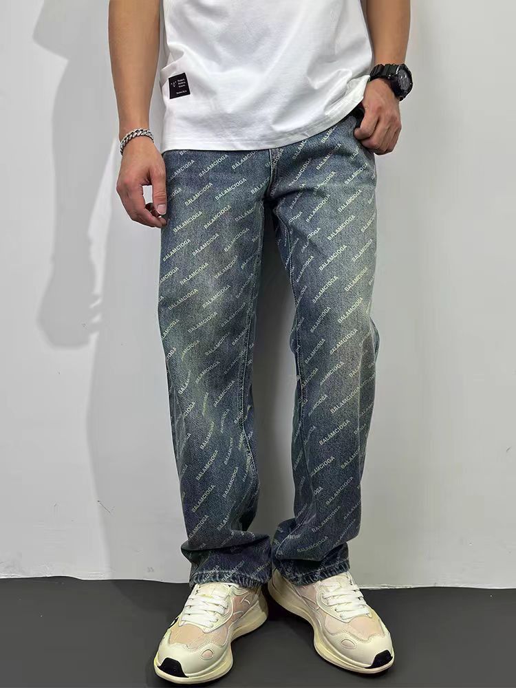 Japanese Brand × Jean Vintage high street letter print loose casual jeans Size US 32 / EU 48 - 1 Thumbnail