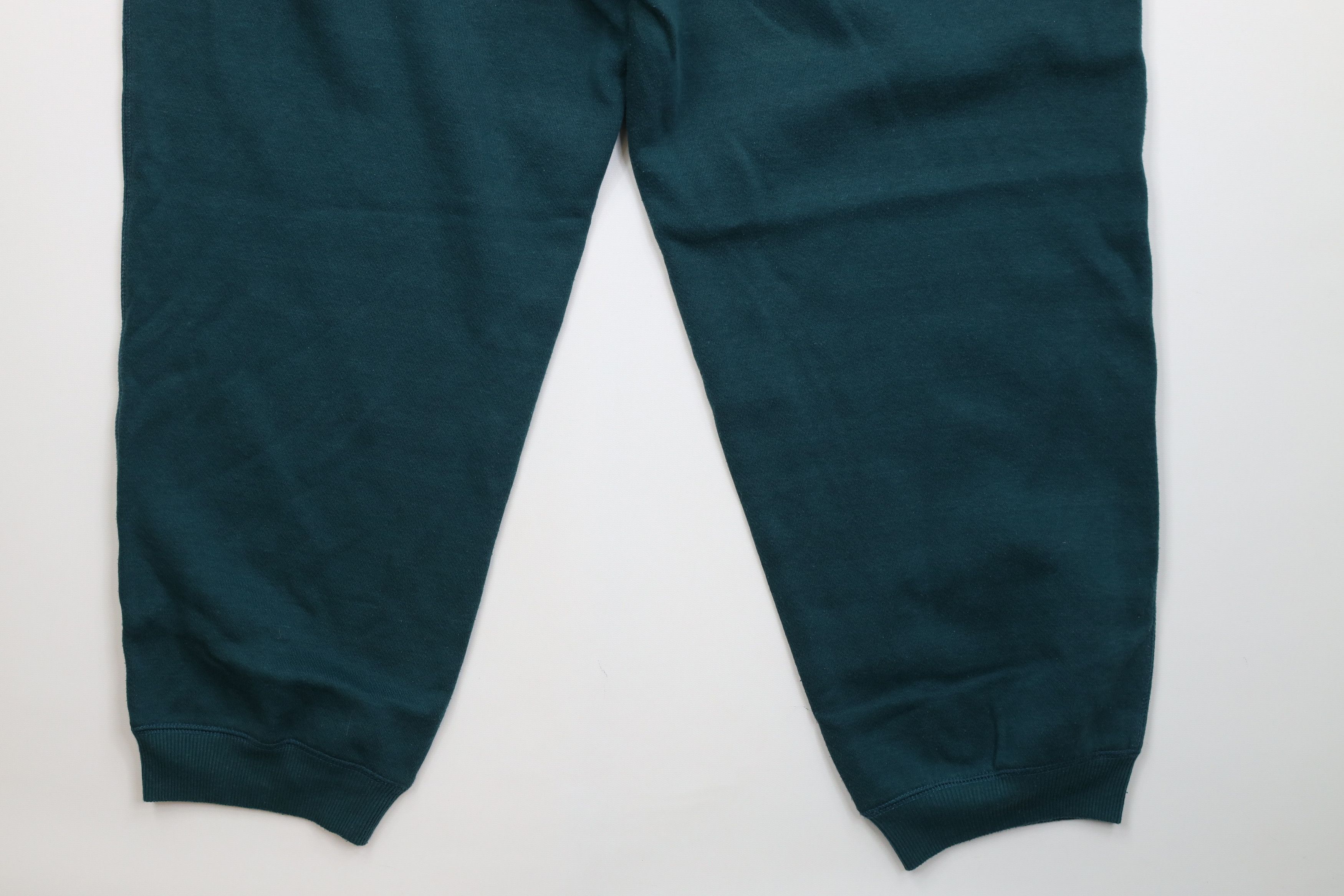 Vintage Vintage 90s Streetwear Blank Cuffed Sweatpants Joggers Green Size 36" / US 14 / IT 50 - 14 Thumbnail