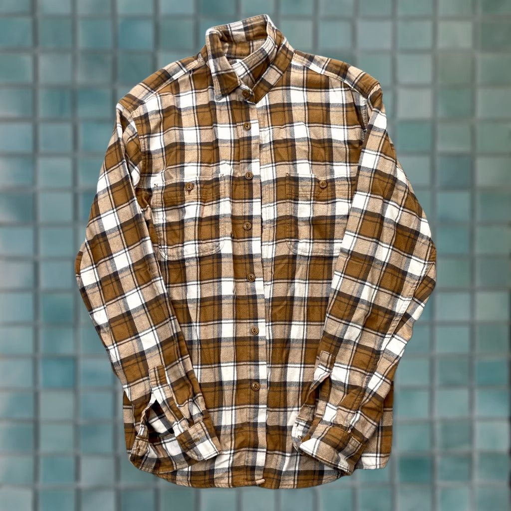 Uniqlo Uniqlo Shirt Mens Brown Plaid Flannel Button Front Long Sleeve Cotton Brushed XS Size US XS / EU 42 / 0 - 1 Thumbnail