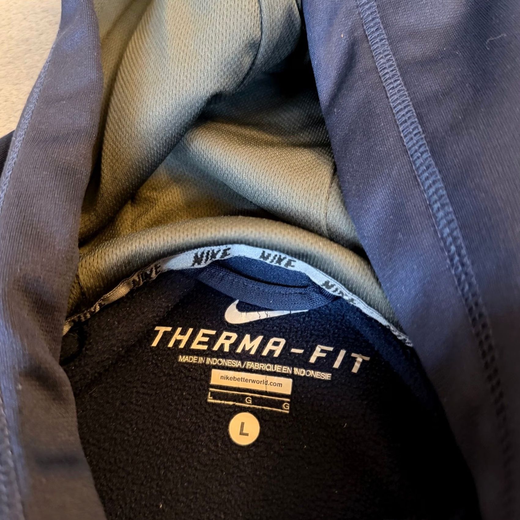 Nike Nike Therma-FIT Hoodie Mens L Navy Blue Lacrosse Pullover Sweatshirt Size US L / EU 52-54 / 3 - 3 Thumbnail