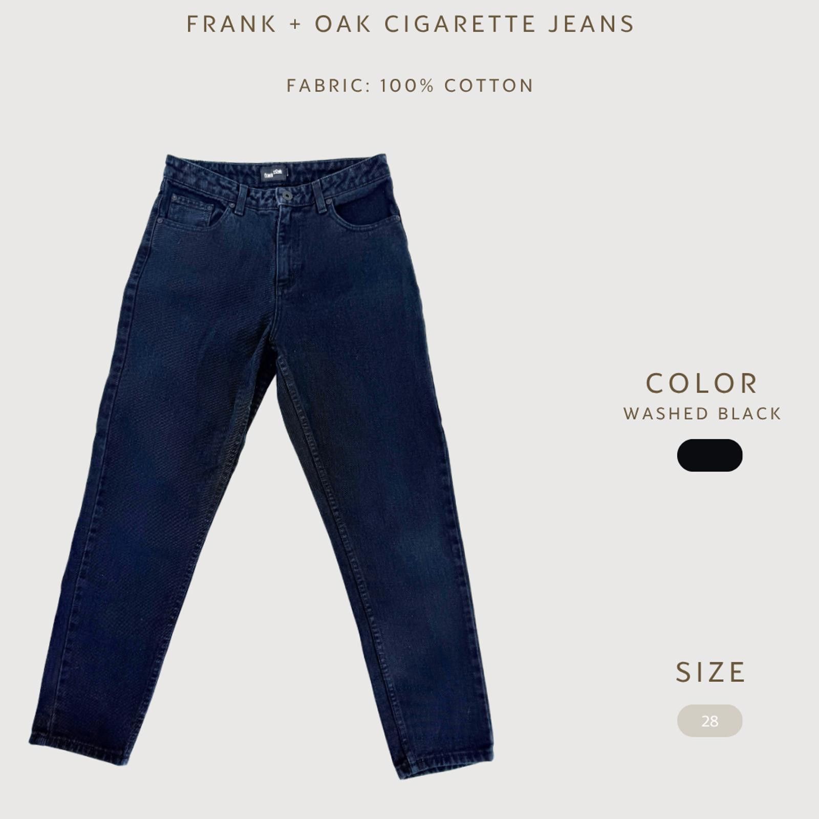 Frank & Oak Frank & Oak High Rise Slim Straight Jeans Black 28 Size 28" / US 6 / IT 42 - 2 Thumbnail
