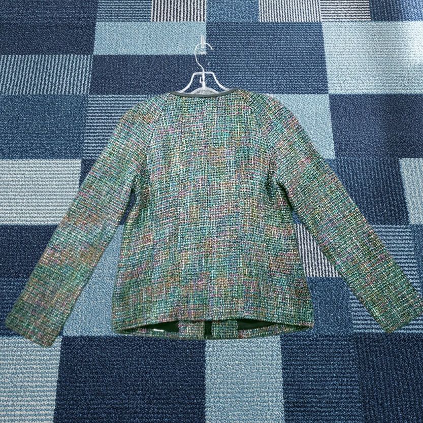 Vintage Amber Sun Jacket Green Womens M Medium Full Zip Lined Tweed Acrylic Shirt Jacket Size M / US 6-8 / IT 42-44 - 1 Thumbnail