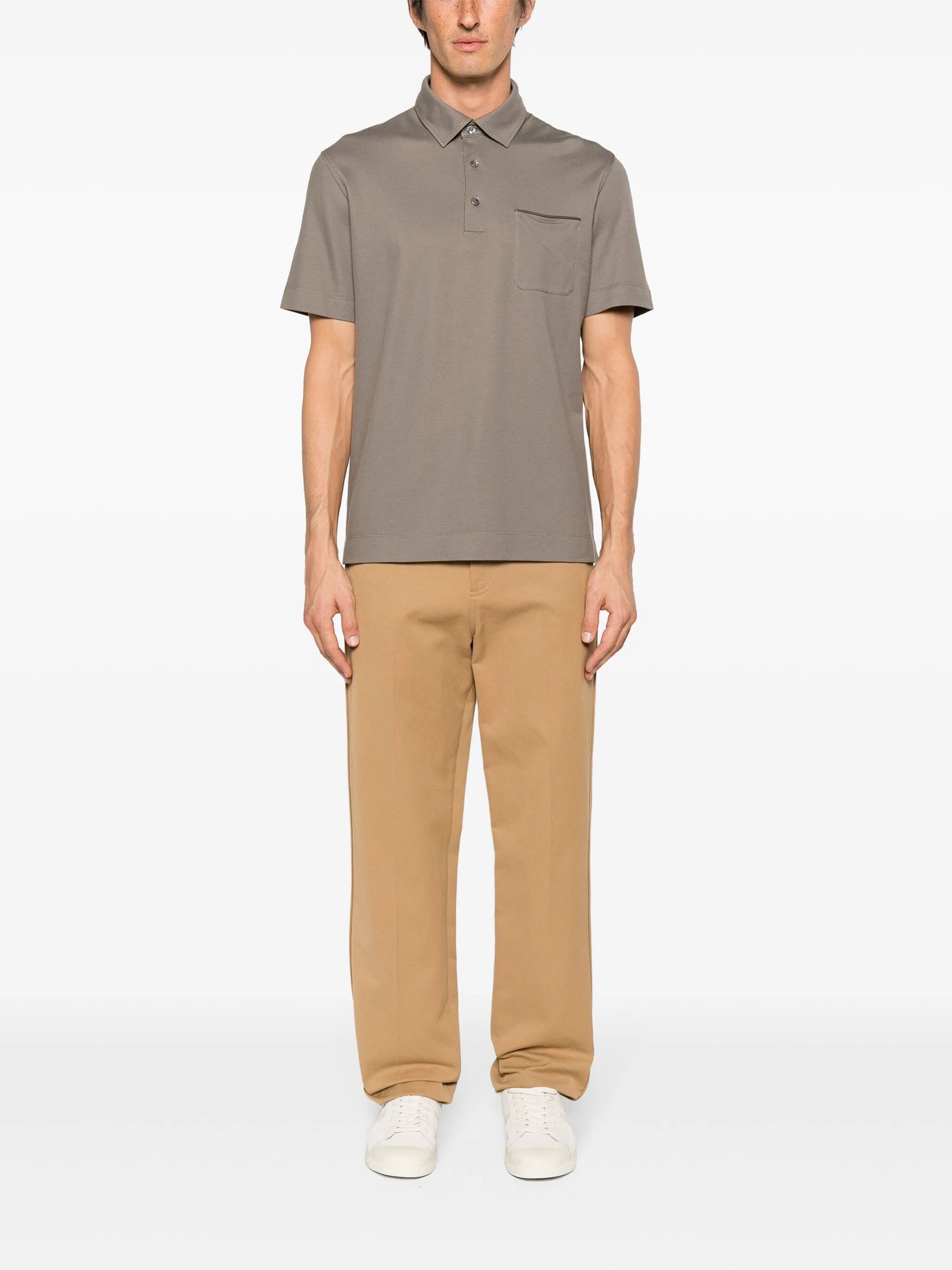 Ermenegildo Zegna o1s1rm0225 RUD39 Polo Shirt in Grey Size US M / EU 48-50 / 2 - 2 Thumbnail