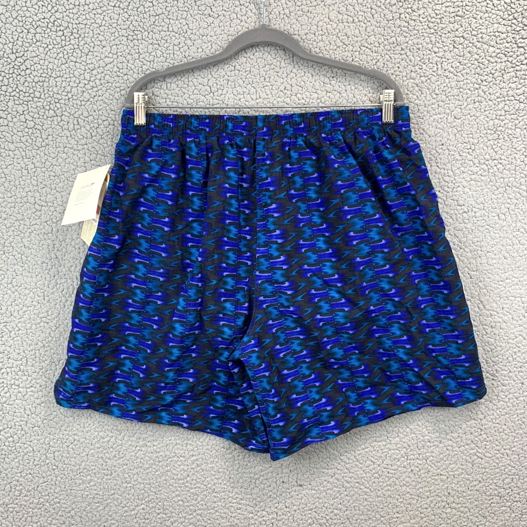 Speedo VINTAGE Speedo Trunks Mens XL Blue Abstract Print 90s Retro Swim Bottoms Shorts Shippable NWT Size US 36 / EU 52 - 7 Thumbnail